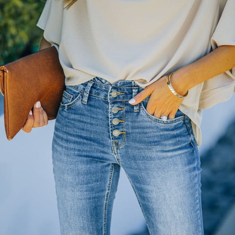 Højtaljede 70'er vintagejeans med svaj
