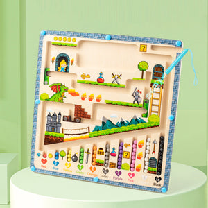 Labyrint med magnetiske farver og tal