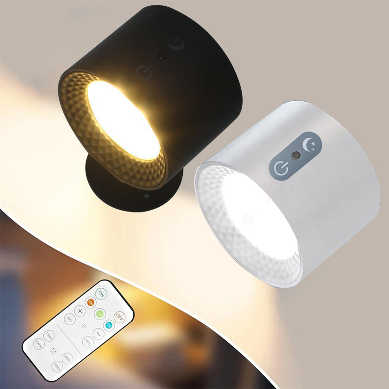 Magnetic charging double head wall lamp with remote control