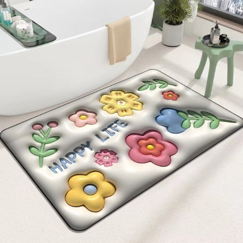 Blød mudderabsorberende 3D blomstret diatomé gulvmåtte