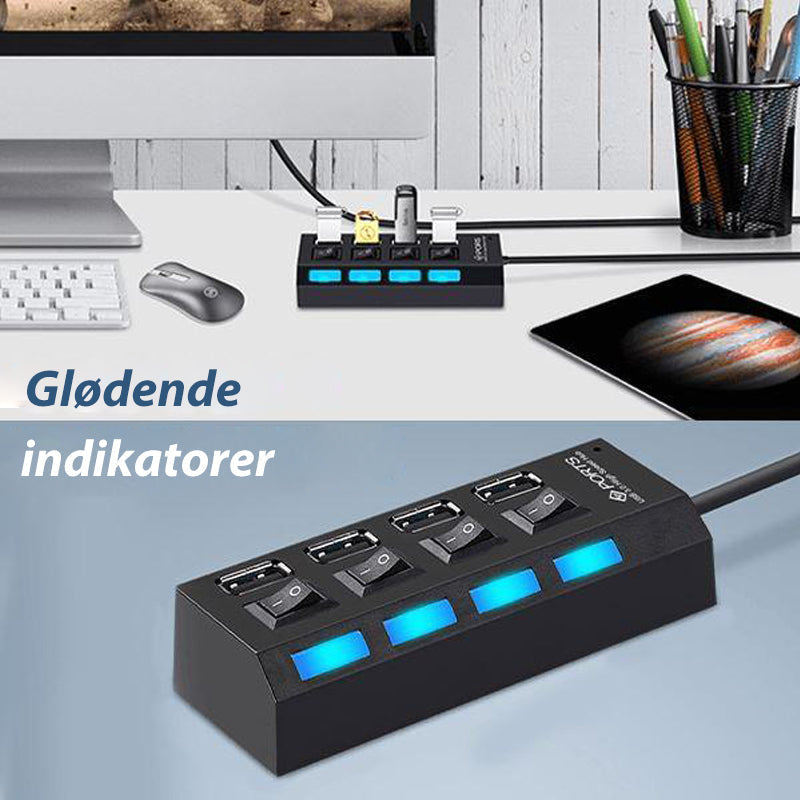 USB-hub med flere porte og høj hastighed