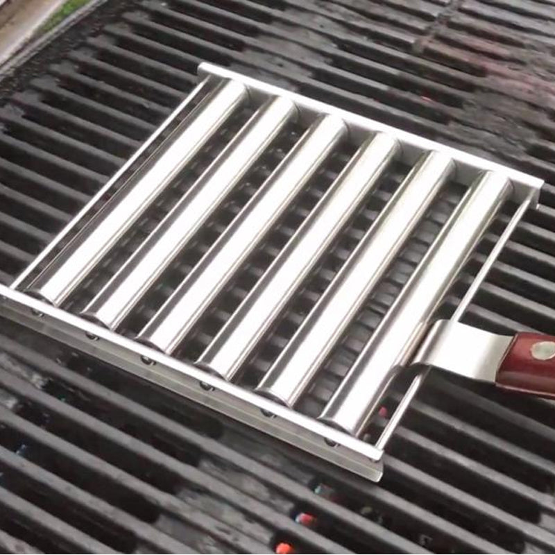 Rullende grillredskab til pølser