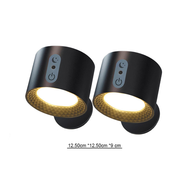 Magnetic charging double head wall lamp with remote control