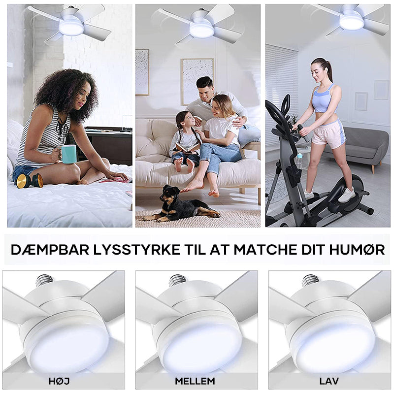Loftsventilator med lampe