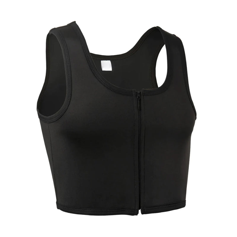 Tynd tanktop med lynlås foran