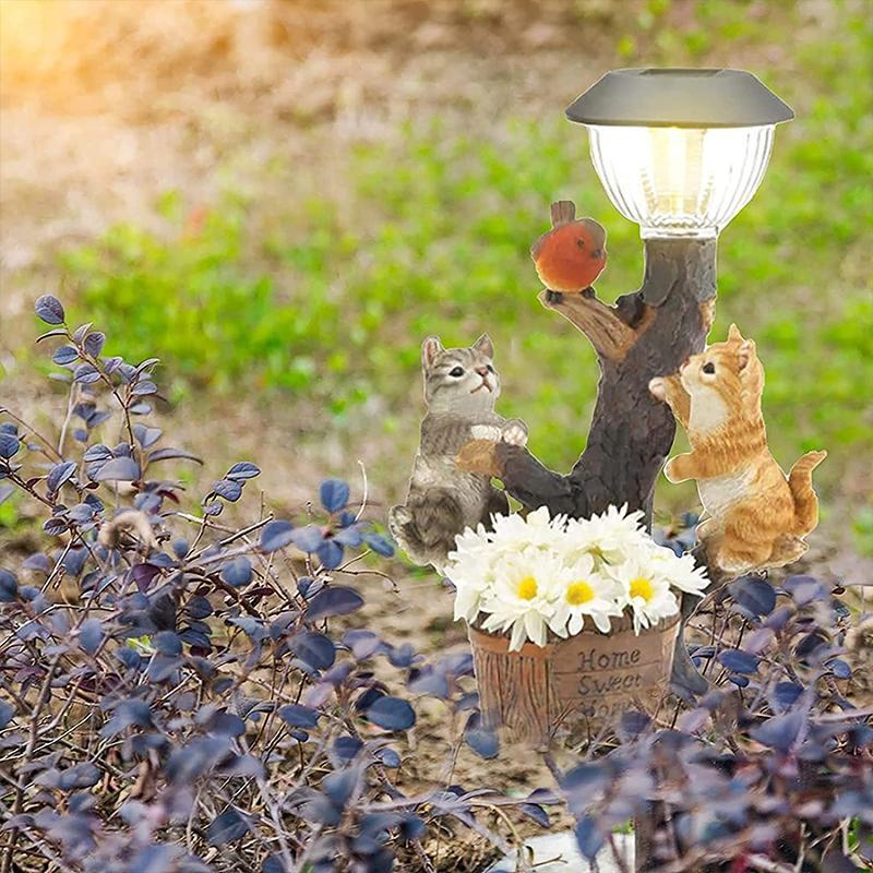 Kat og Hund LED-lysskulptur