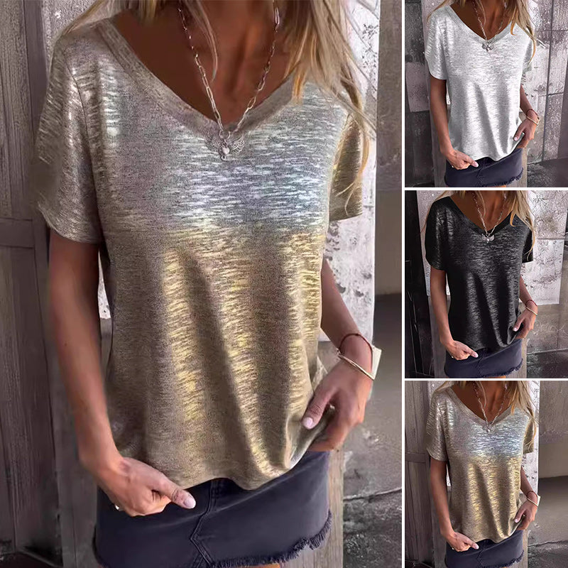 T-shirt med guldfolie