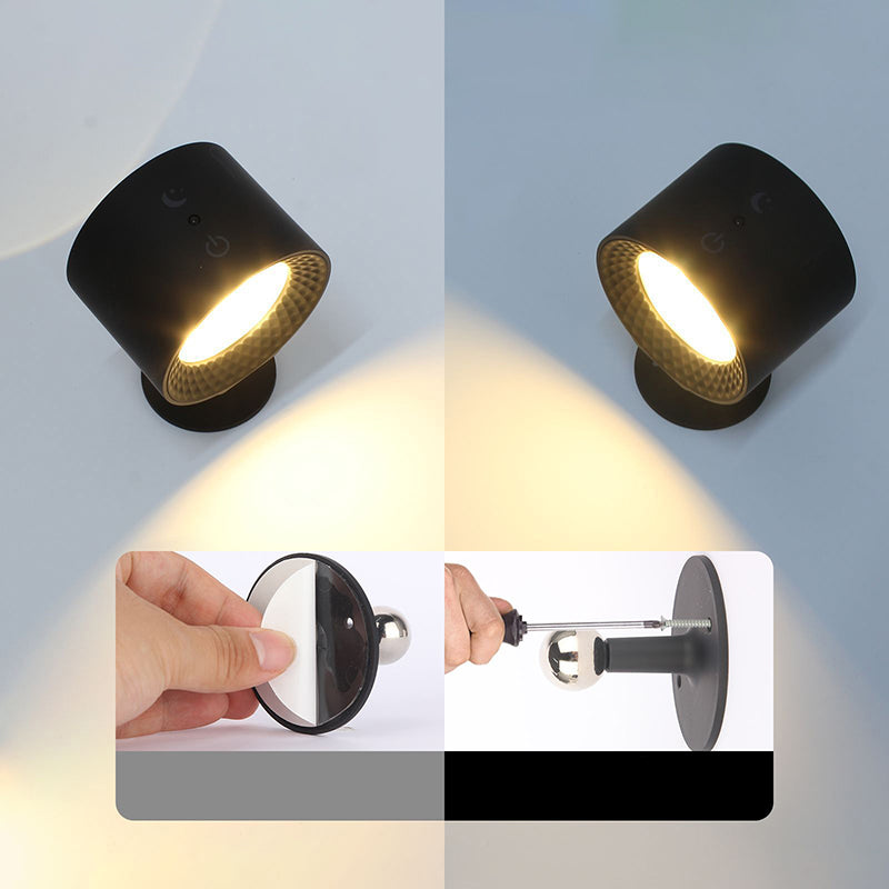Magnetic charging double head wall lamp with remote control