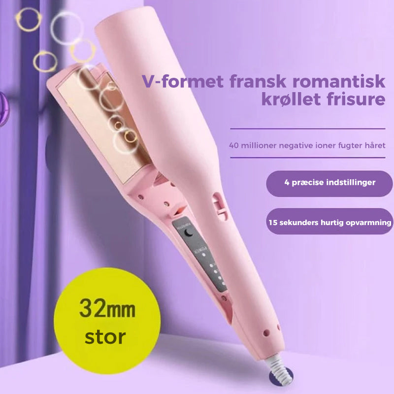 Krøllejern med bølgeformet varmeelement