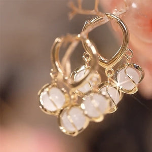 Spiral opal øreringe