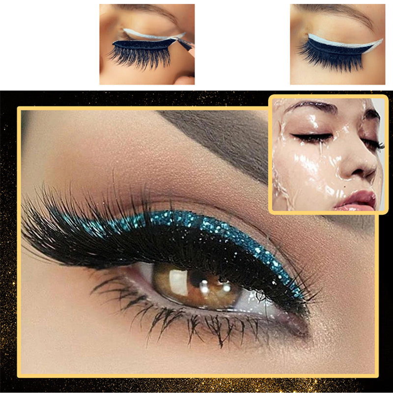 Genanvendelige eyeliner og øjenvippeklistermærker (4 par)