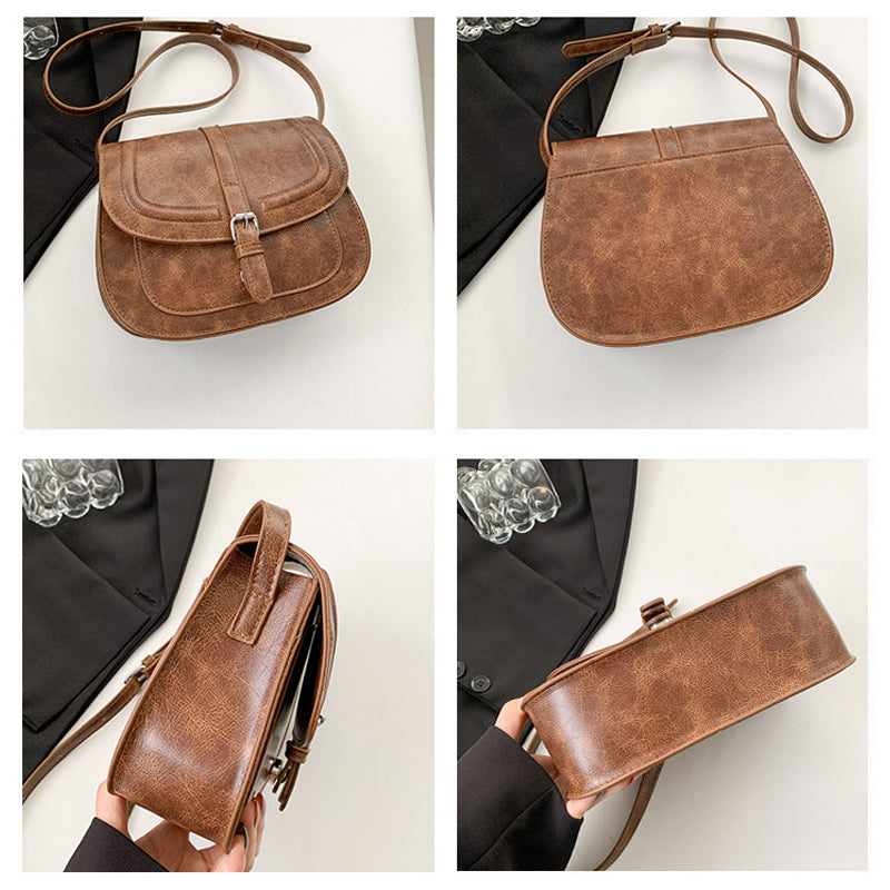 Retro sadelformet crossbody taske