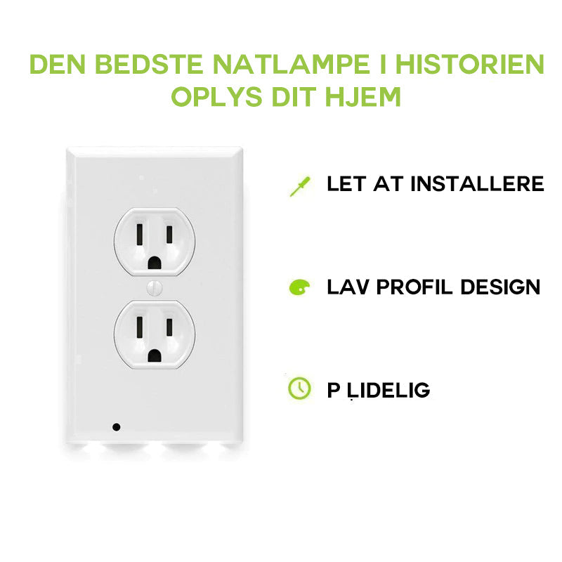 Hirundo Outlet vægplade med LED-natlys