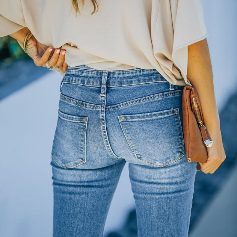 Højtaljede 70'er vintagejeans med svaj