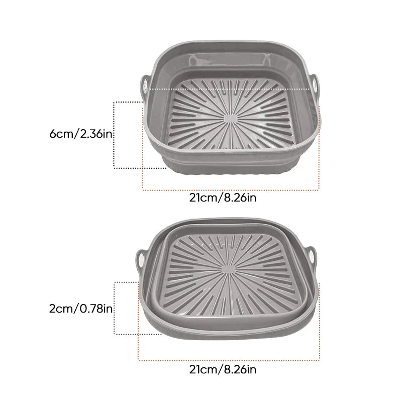 Sammenklappelig silikonegrillpande
