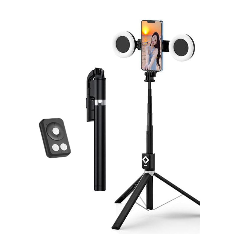 Ny 6 i 1 Selfie stick med udfyldningslys