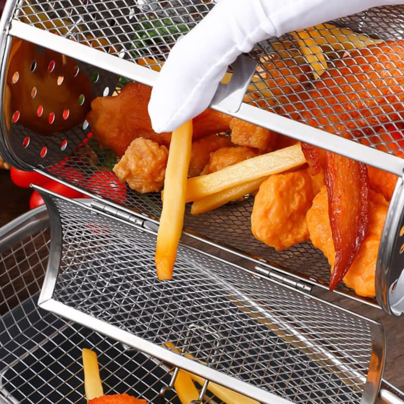 Automatisk roterende grillbur i rustfrit stål
