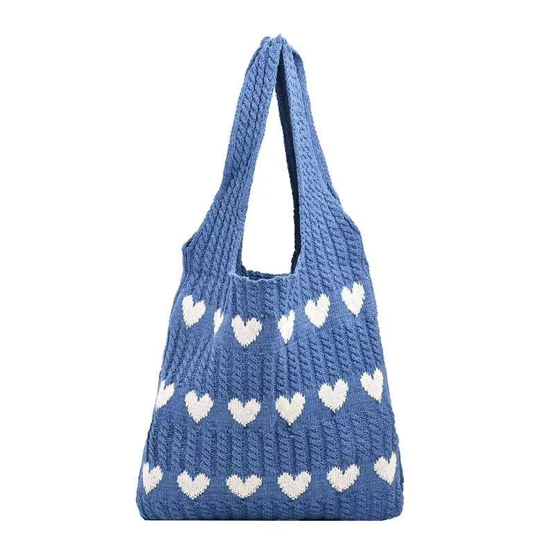 Hæklet tote bag med hjerter