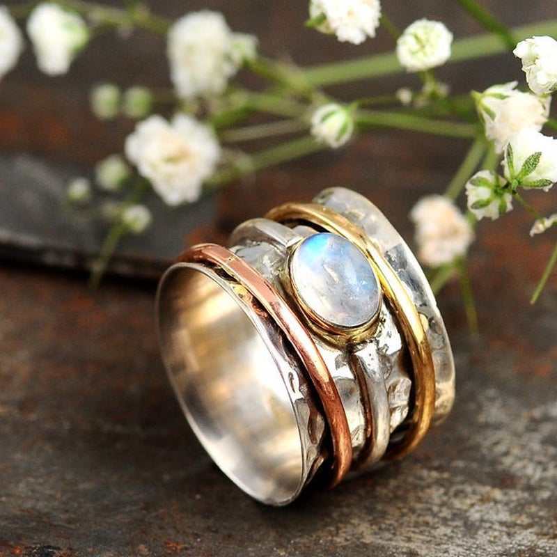 Månesten meditation ring