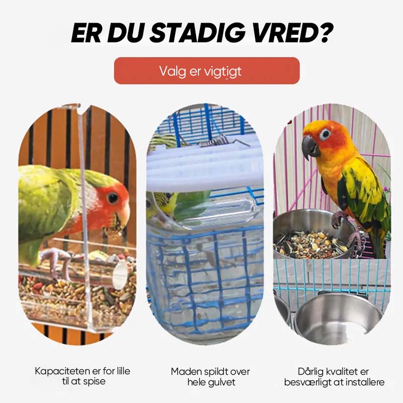 Gennemsigtig spildfri fuglefoderkasse