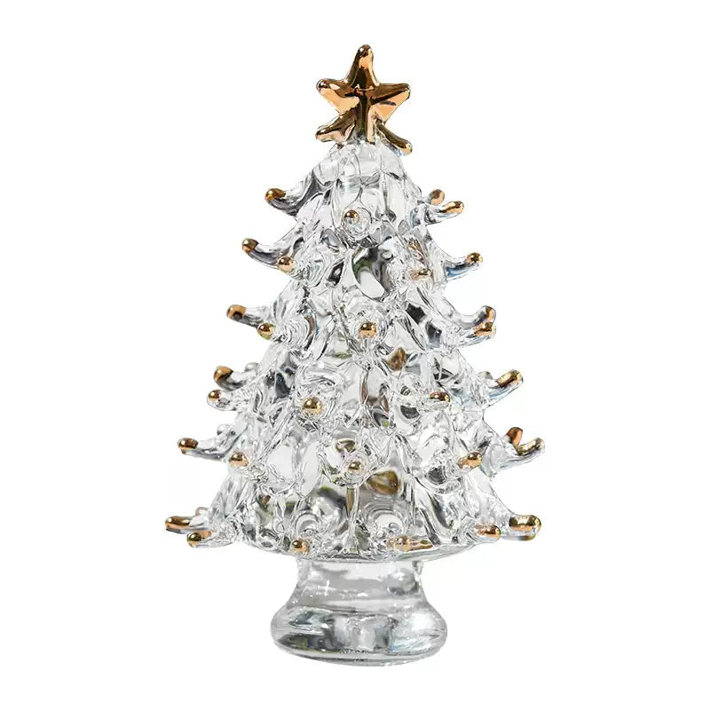 Håndlavede juletræer i farvet glas