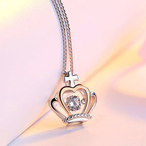 Springende zirkon krone halskæde