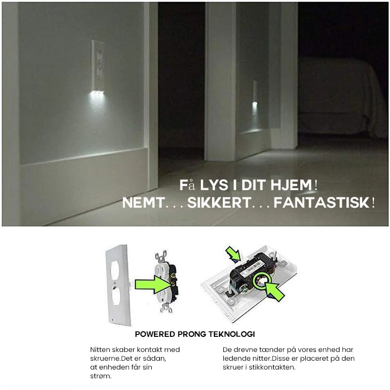 Hirundo Outlet vægplade med LED-natlys