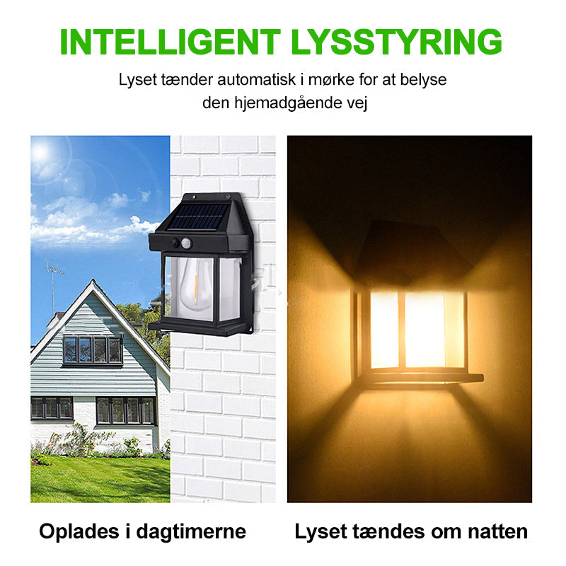 Solcelledreven væglampe i tungsten