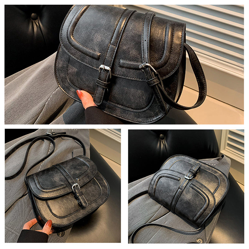 Retro sadelformet crossbody taske