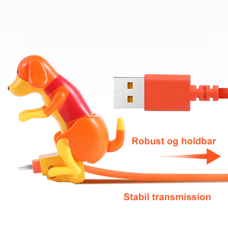 Sjovt hoppe hund hurtig opladerkabel
