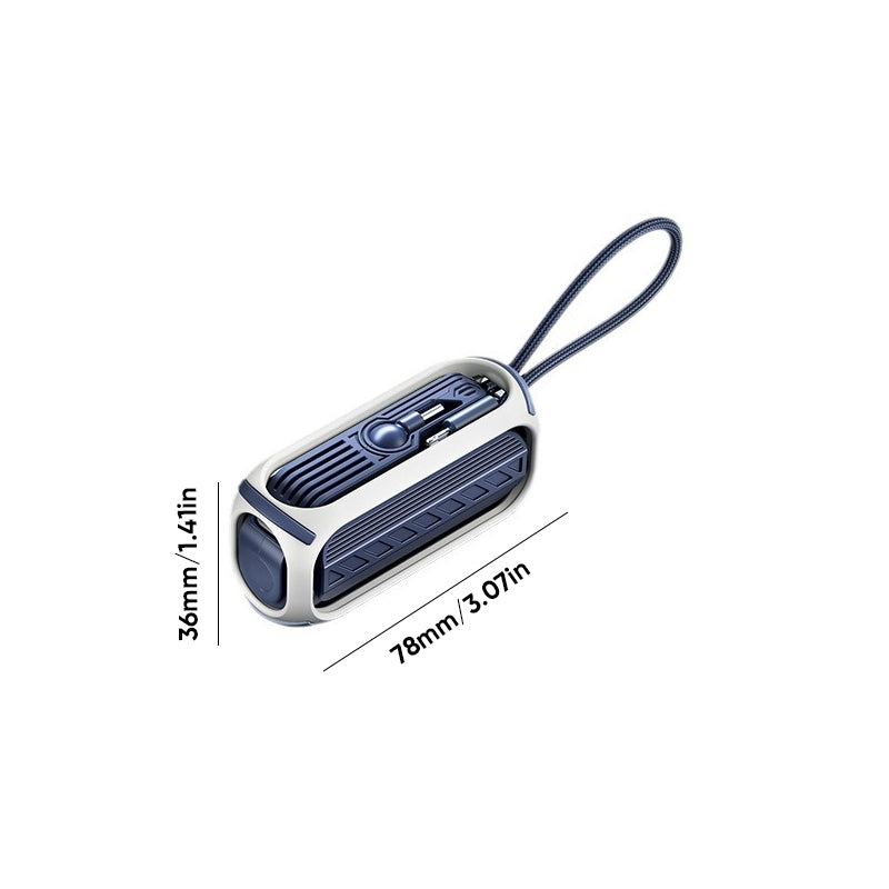 Hurtigopladende roterende powerbank med indbygget kabel