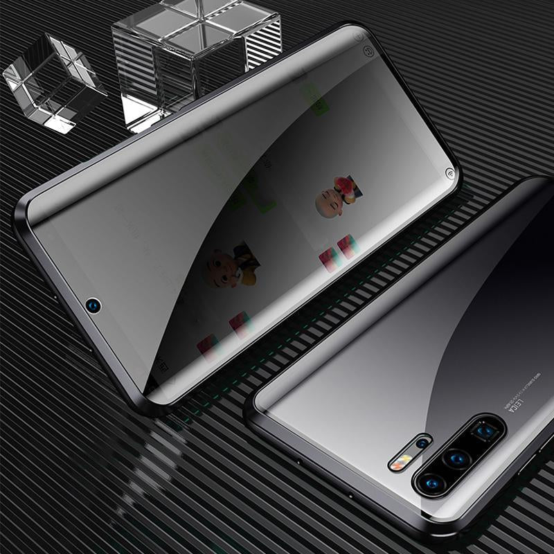 Opgraderet dobbeltsidet magnetisk iPhone-etui i hærdet glas, der beskytter mod bipper