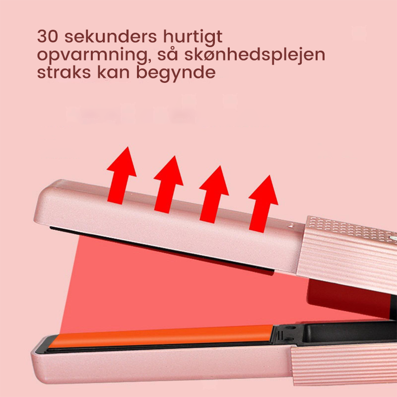 Krøllejern med hårglattende kam
