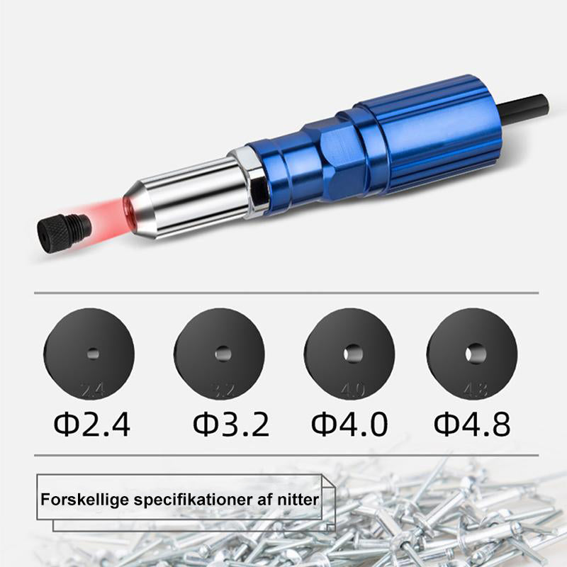 Adapter til boremaskine til nittepistol
