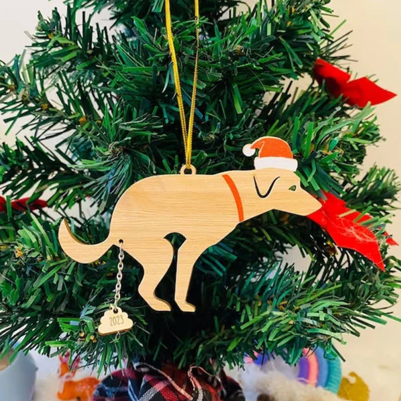 Besørgende hund juledekoration