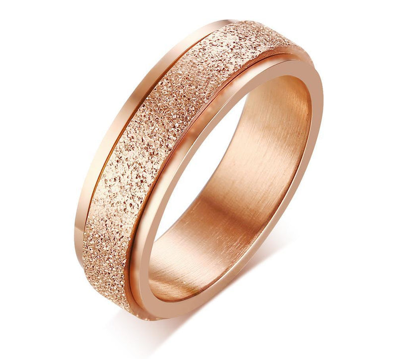 Sandblæst revolverende Fidget Ring