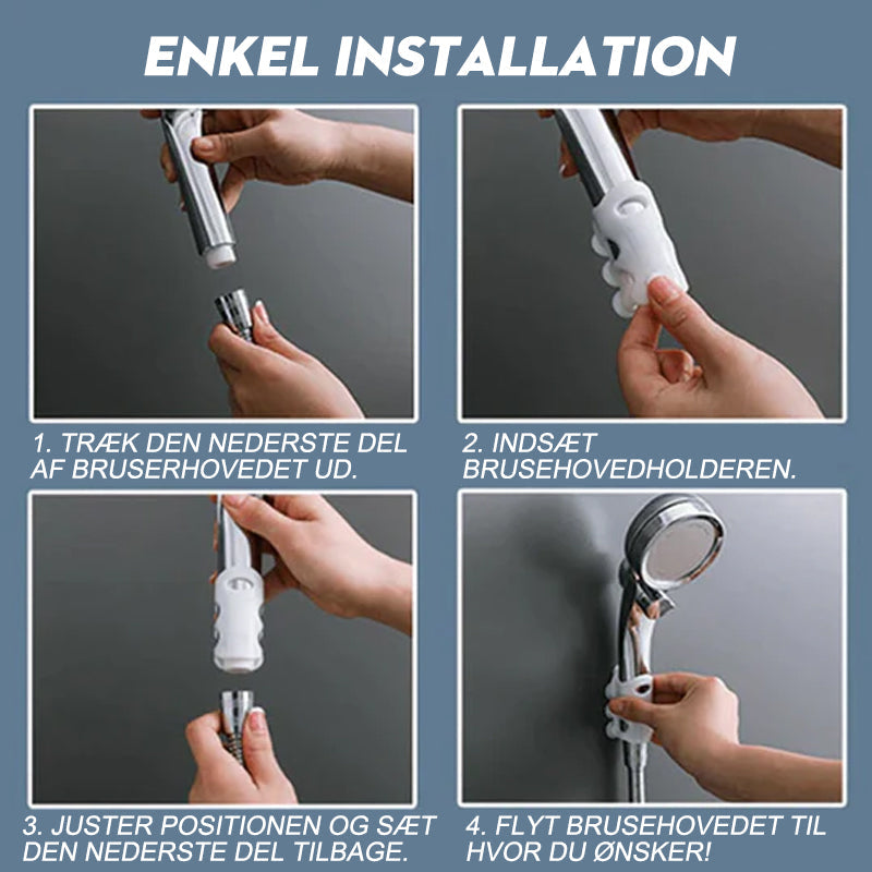 Håndfri brusehovedholder