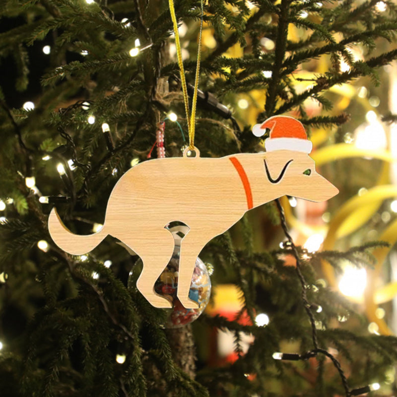Besørgende hund juledekoration