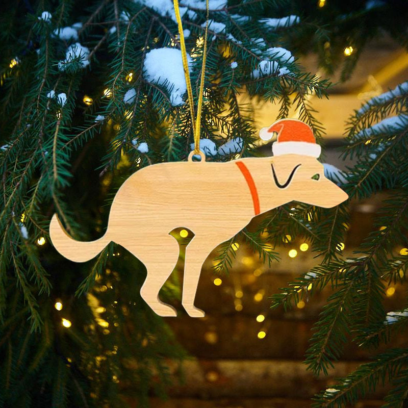 Besørgende hund juledekoration