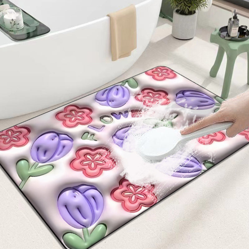 Blød mudderabsorberende 3D blomstret diatomé gulvmåtte