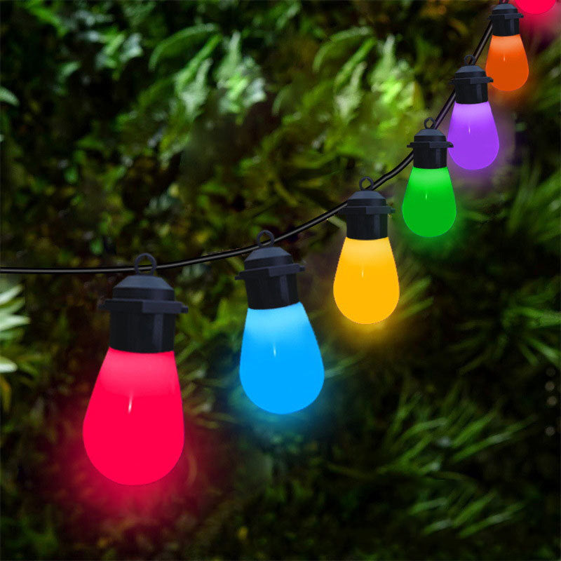 Farverig og dekorativ LED-pære lampe til have