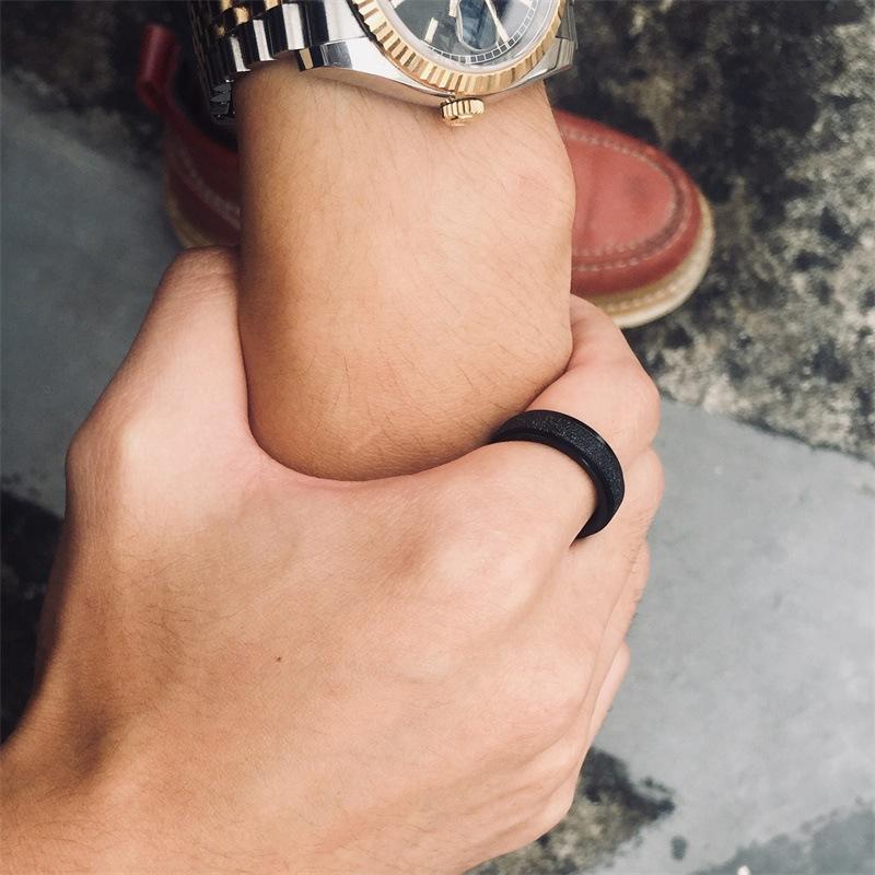 Sandblæst revolverende Fidget Ring