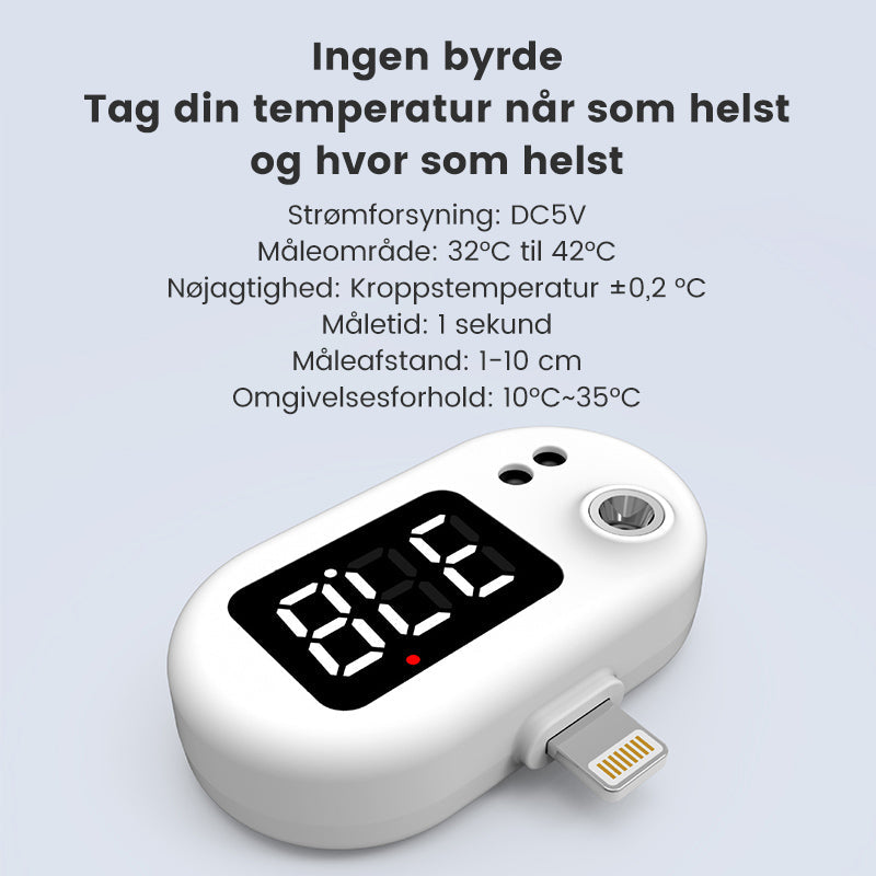 Ikke-kontakt termometer til smarttelefon