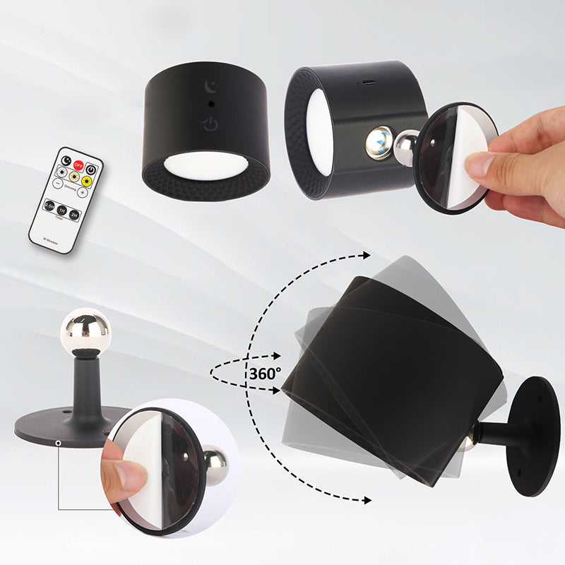 Magnetic charging double head wall lamp with remote control