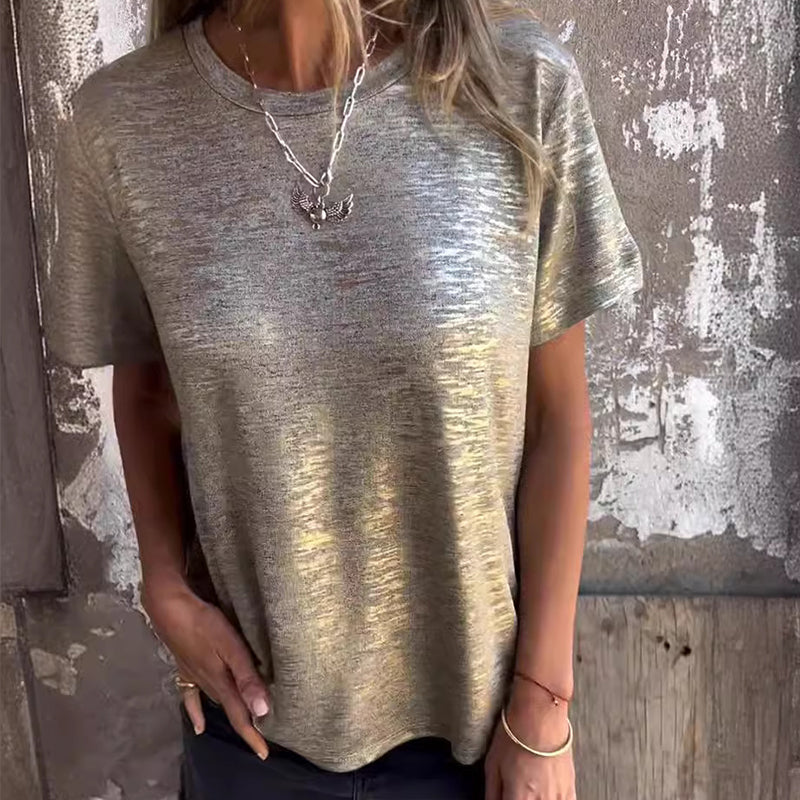 T-shirt med guldfolie
