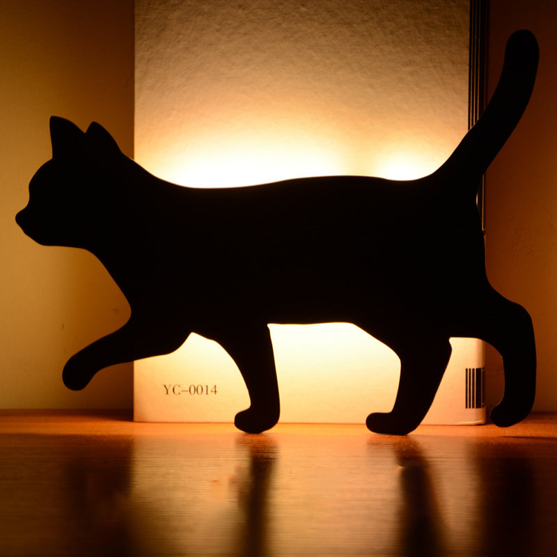 Kattesilhuets Natlampe