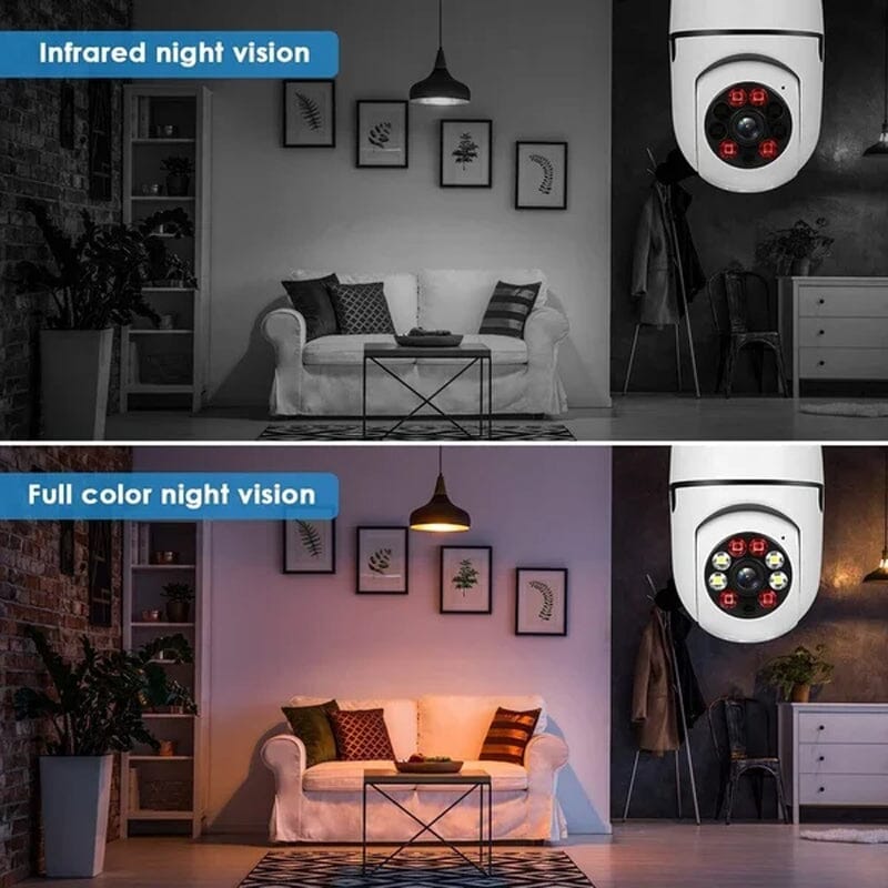 Trådløst Wifi-styret sikkerhedskamera i lyspære-stil