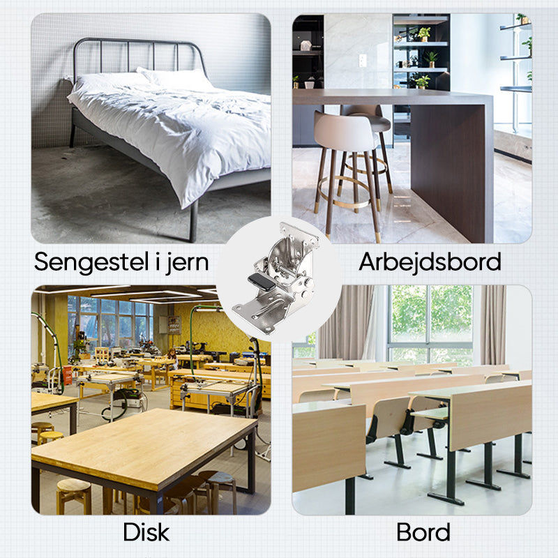 Hængsel til foldbare bordben