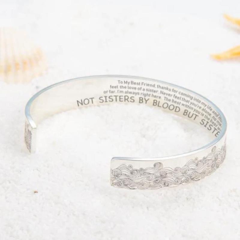 Rustfrit stål Open Sea Wave armbånd