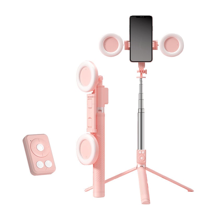 Ny 6 i 1 Selfie stick med udfyldningslys